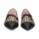 Bailarina Copete Trenzada Beige+negro  PRETTY BALLERINAS