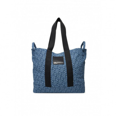 KLJ XL EW SHOPPER DENIM MONOGRAM BLUE