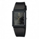 CASIO MQ-38-1A Reloj Analógico Unisex - Caja Rectangular Negra con Detalles Dorados - Estilo Elegante y Resistente Al Agua