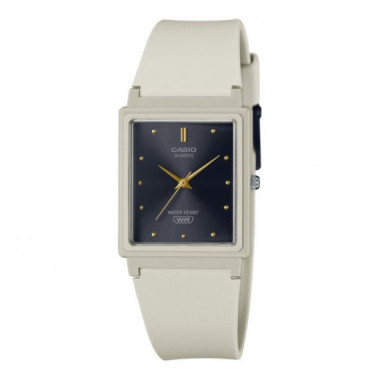 CASIO MQ-38UC-8A Reloj Analógico Unisex - Caja Beige Claro y Esfera Negra - Diseño Moderno y Resistente Al Agua