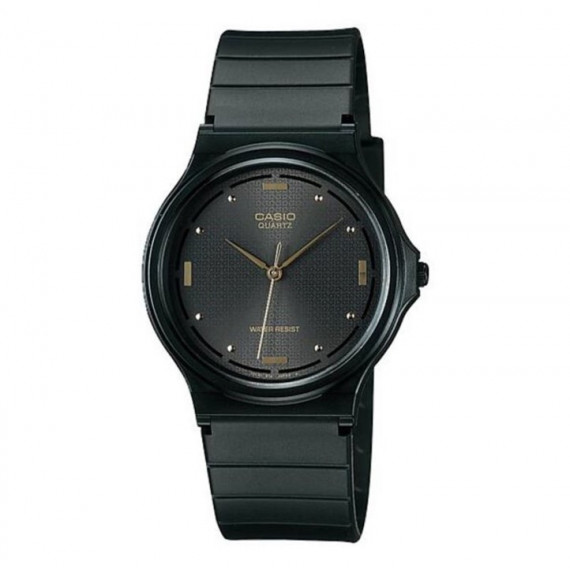 CASIO MQ-76-1A Reloj Analógico Unisex - Esfera Negra con Detalles Dorados - Clásico, Ligero y Resistente Al Agua