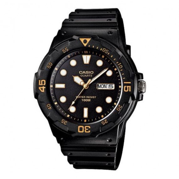 CASIO MRW-200H-1E Reloj Deportivo Unisex - Esfera Negra con índices Luminosos y Wr 100M - Bisel Giratorio