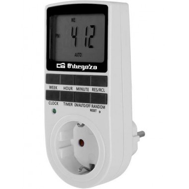 Orbegozo Programador de Enchufe Digital PG25 3500W con Sistema Anti Robo  LALO