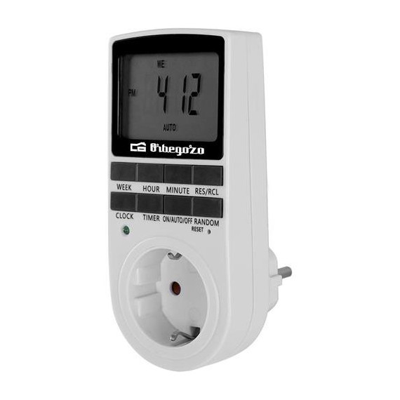 Orbegozo Programador de Enchufe Digital PG25 3500W con Sistema Anti Robo  LALO