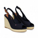 Abierto Punta y Talon Lona Azul  TOMMY HILFIGER