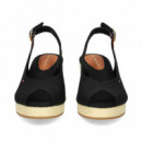 Abierto Punta y Talon Lona Negro  TOMMY HILFIGER
