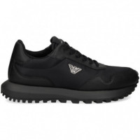 DEPORTIVO PIEL+NYLON NEGRO