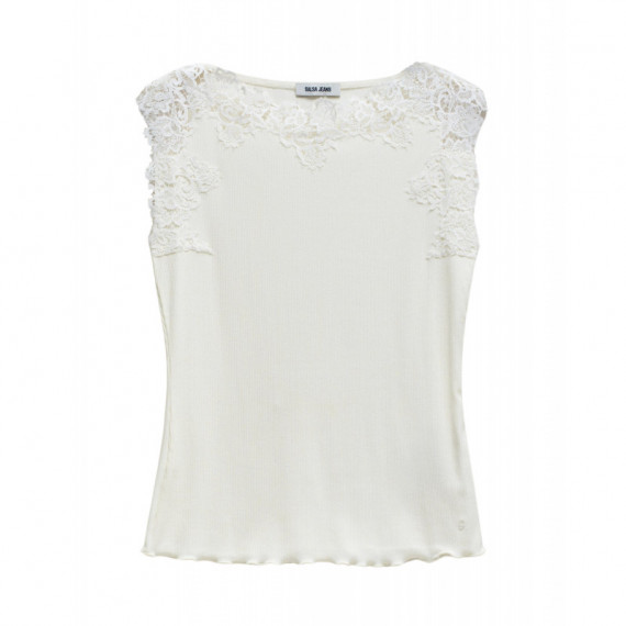 SALSA JEANS Camisetas Mujer Top Salsa con Encaje