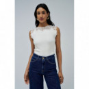 SALSA JEANS Camisetas Mujer Top Salsa con Encaje
