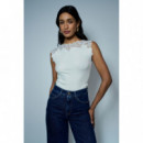 SALSA JEANS Camisetas Mujer Top Salsa con Encaje