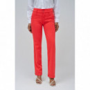SALSA JEANS Vaqueros Mujer Pantalones Salsa Chinos Secret Push In Straight Rojos