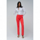 SALSA JEANS Vaqueros Mujer Pantalones Salsa Chinos Secret Push In Straight Rojos