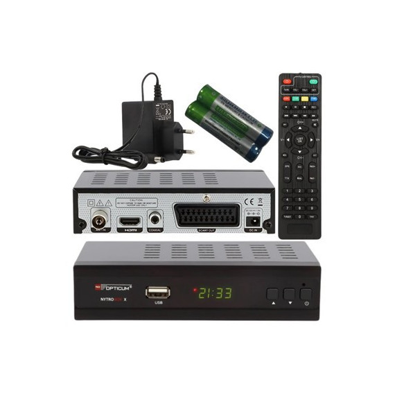 OPTICUM Receptor Hibrido Digital Tdt T2/C Nytrobox H.265 Hdmi,ful HD 1080,USB Grabador