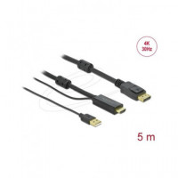 DELOCK Cable Hdmi/m a Displayport/m 4K 30 Hz con Alimentacion USB 5MTR 85966