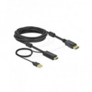 DELOCK Cable Hdmi/m a Displayport/m 4K 30 Hz con Alimentacion USB 5MTR 85966