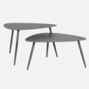 Set de 2 Mesas Auxiliares de Jardín de Acero Sidney Color Antracita- Terrazza® - Exterior  TERRAZZA COLLECTION