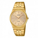 CASIO MTP-B145G-9A Reloj Dorado Unisex Elegante Analógico Acero Inoxidable Wr 50M con Fecha