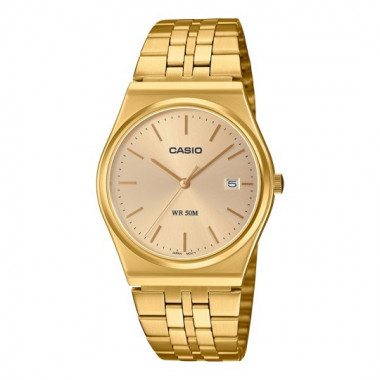 CASIO MTP-B145G-9A Reloj Dorado Unisex Elegante Analógico Acero Inoxidable Wr 50M con Fecha