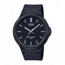 CASIO MW-240-1E Reloj Clásico Negro Hombre Analógico Correa Resina Wr 50M Estilo Minimalista