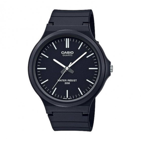 CASIO MW-240-1E Reloj Clásico Negro Hombre Analógico Correa Resina Wr 50M Estilo Minimalista