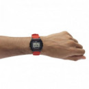 CASIO W-218H-4B Reloj Digital Rojo y Negro Deportivo Luz Led Cronómetro Alarma Wr 50M Estilo Retro