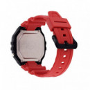 CASIO W-218H-4B Reloj Digital Rojo y Negro Deportivo Luz Led Cronómetro Alarma Wr 50M Estilo Retro