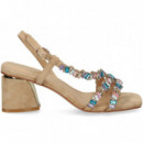 Sandalia Tira Empeine Multi ante Beige  ALMA EN PENA