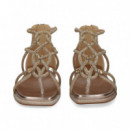 Sandalia Entrelazada Strass Bronce  ALMA EN PENA