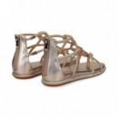 Sandalia Entrelazada Strass Bronce  ALMA EN PENA