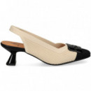 sin Talon Aplique Regilla Negro+beige  MISS ELASTIC