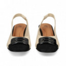 sin Talon Aplique Regilla Negro+beige  MISS ELASTIC