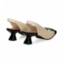 sin Talon Aplique Regilla Negro+beige  MISS ELASTIC