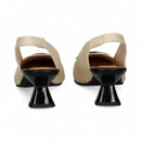 sin Talon Aplique Regilla Negro+beige  MISS ELASTIC