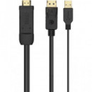 AISENS Cable Activo Hdmi/m 2.0  a Displayport/m V 1.2 con Alimentacion USB A122-0641