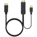 AISENS Cable Activo Hdmi/m 2.0  a Displayport/m V 1.2 con Alimentacion USB A122-0641