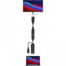 AISENS Adaptador Activo Hdmi/m 2.0 a Displayport/h V 1.2+ Alimentacion USB A122-0642