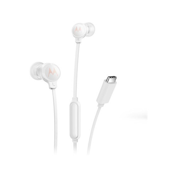 MOTOROLA Auricular Estereo con Microfono y Cable Tipo C Earbuds 3C-S Blanco