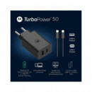 MOTOROLA Cargador Red Tipo C+ USB A+ Cable Tipo C M/m 1MTR Turbo Power 50W Duo