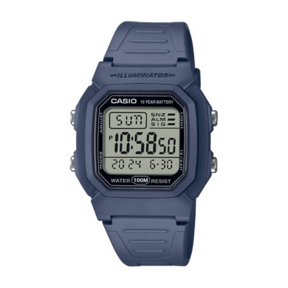 CASIO W-800H-2A Reloj Deportivo Digital Hombre Azul Marino Pantalla Lcd Wr 100M con Luz y Alarma