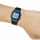 CASIO W-96H-2A Reloj Digital Hombre Deportivo Negro y Azul Wr 50M Luz Led Batería 10 Años
