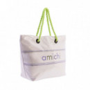 Bolso de Playa Alma de Lona Recubierta de Plástico  AMICHI