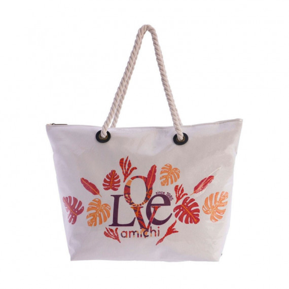 Bolso de Playa Bahía de Lona Recubierta de Plástico  AMICHI