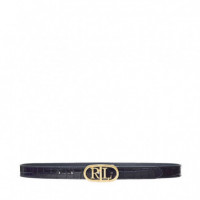 Cinturón Fino Reversible con Logotipo en Relieve  RALPH LAUREN