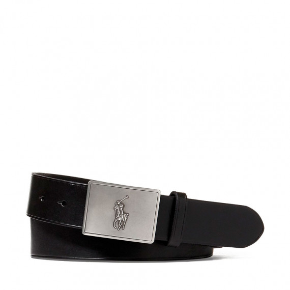 Cinturón de Cuero con Placa de Poni  RALPH LAUREN