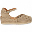 Abierto Lados Calada Piel Beige  UNISA