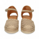 Abierto Lados Calada Piel Beige  UNISA