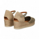 Abierto Lados Calada Piel Verde  UNISA