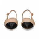 Punta Negro S/talon Piel Beige  UNISA