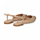 Punta Negro S/talon Piel Beige  UNISA