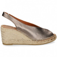 ABIERTO PUNTA Y TALON METALIZADO GRIS